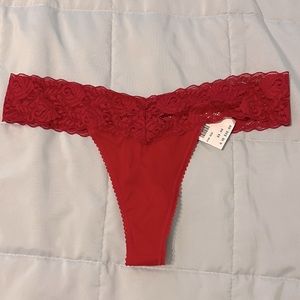 Red Lacy thong